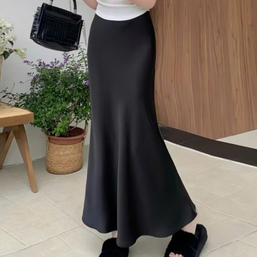 Chân Váy Đuôi Cá Dáng Dài 105cm Bigsize ESHOP Ôm Body Thun Gân Hàn Co Giãn Quyến Rũ MS5017