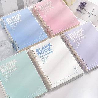 Sổ còng bìa lót màu Pastel Blank Book làm vở tập học sinh, planner, sổ ghi chép + Ruột Giấy BONZAI