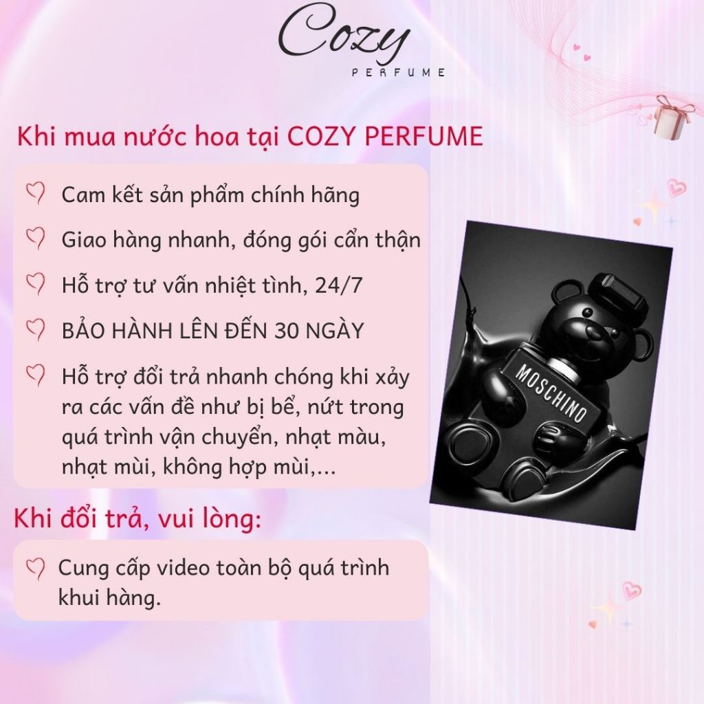 Nước hoa nam Moschino toy boy Chiết 5ml/10ml Hương thơm Tươi mới, Hiện đại, Nam tính - Cozy Perfume
