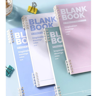 Sổ còng bìa lót màu Pastel Blank Book làm vở tập học sinh, planner, sổ ghi chép + Ruột Giấy BONZAI