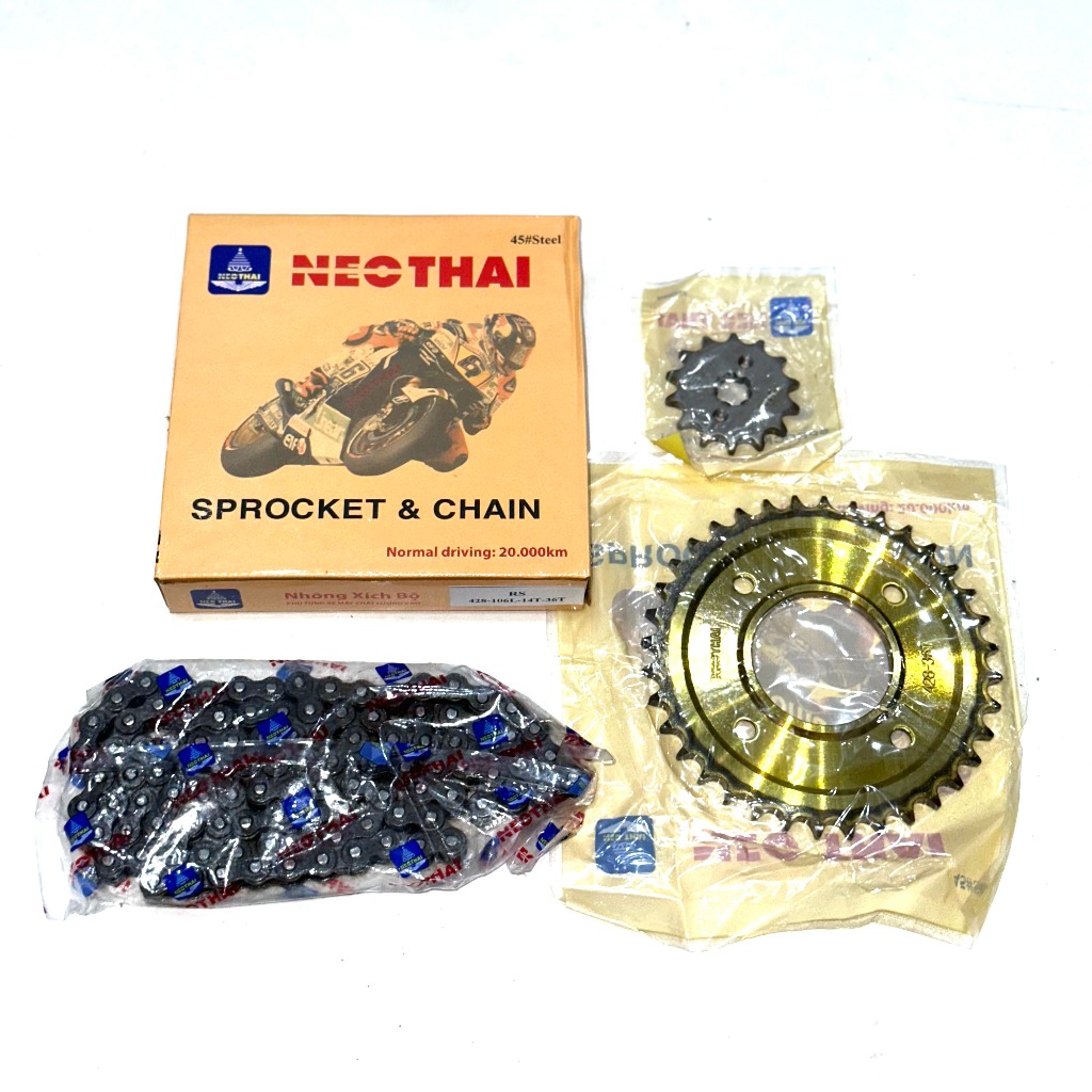 Bộ Nhông Xích Neo Thái Dream, Wave RS, Jupiter, Sirius – Bền Bỉ, Chất Lượng Cao