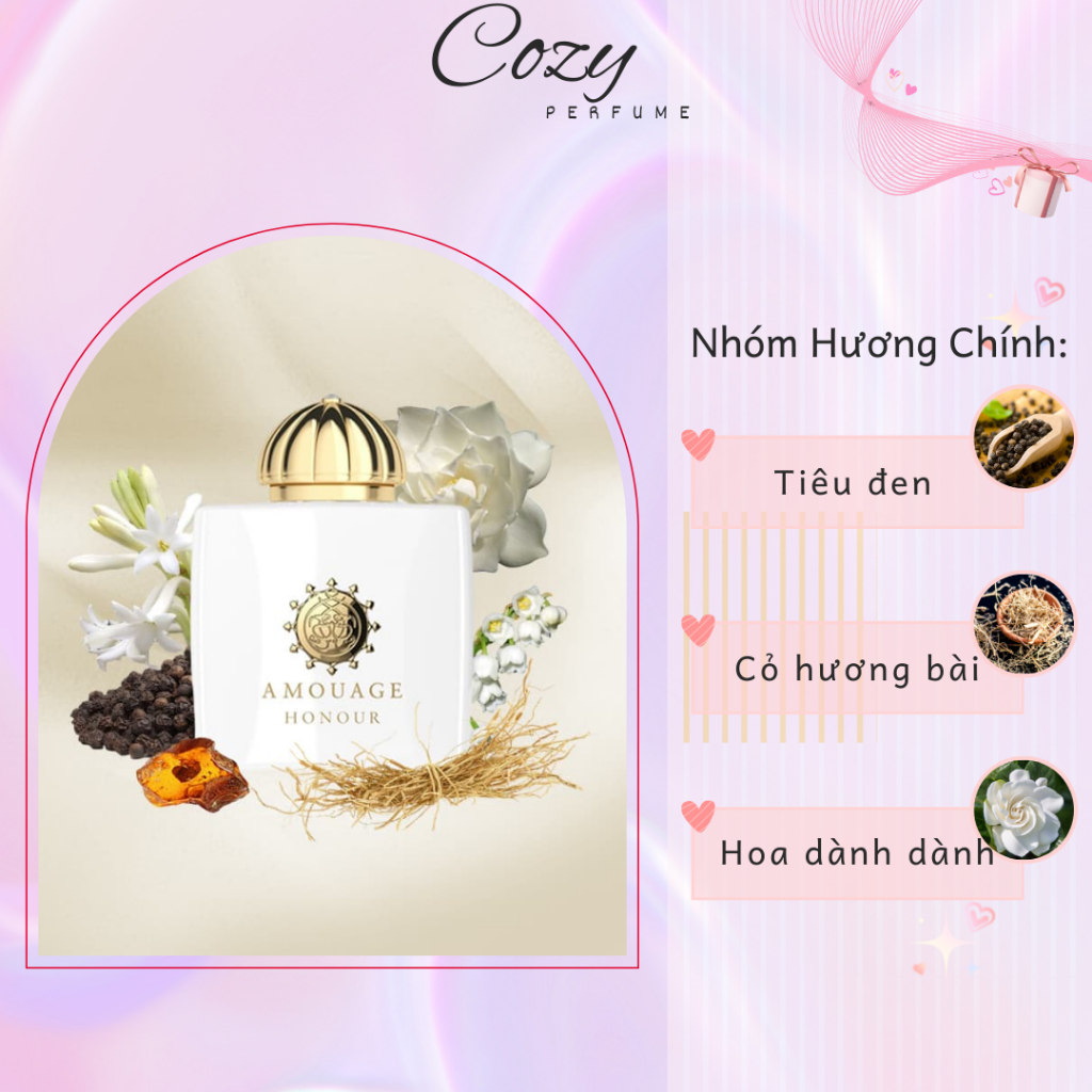Nước hoa nữ Am0uage Honour Woman Chiết 5ml/10ml Hương thơm Sang trọng, Ngọt ngào - Cozy Perfume