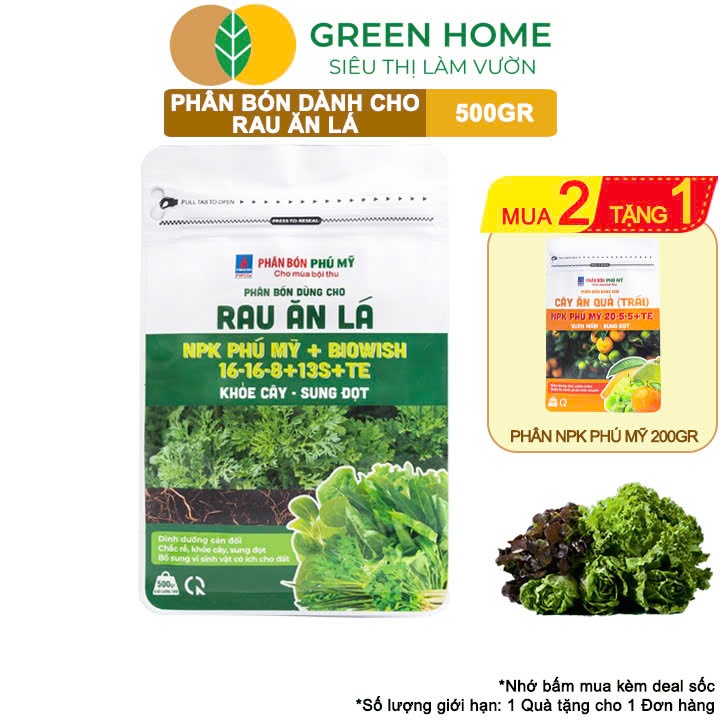 Phân Bón Rau Ăn Lá Greenhome, Gói 500gr, Bung Rễ Mạnh, Ra Lá Nhanh ...