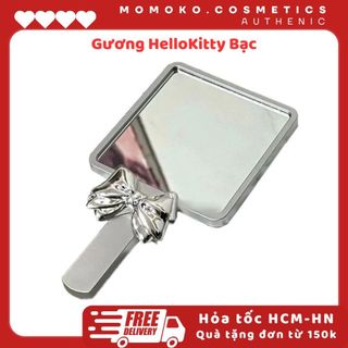 Gương HelloKitty Bạc Vuông Hoạ Tiết Sóng Nước Gương Cầm Tay Gương Trang Điểm Kuromi Sang Chảnh Tiện lợi