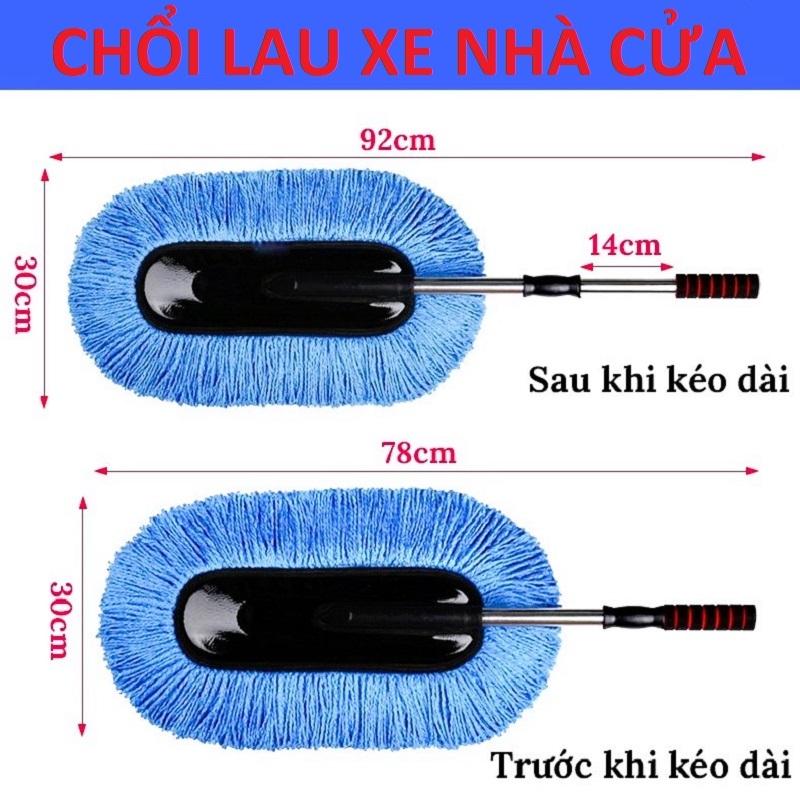Chổi Lau Xe Ô TÔ Phẩy Bụi Vệ Sinh Nhà Cửa Chỉnh Độ Dài Ngắn BỀN ĐẸP TIỆN ÍCH