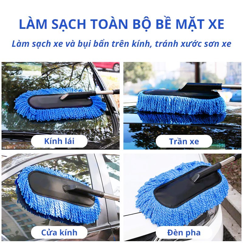 Chổi Lau Xe Ô TÔ Phẩy Bụi Vệ Sinh Nhà Cửa Chỉnh Độ Dài Ngắn BỀN ĐẸP TIỆN ÍCH