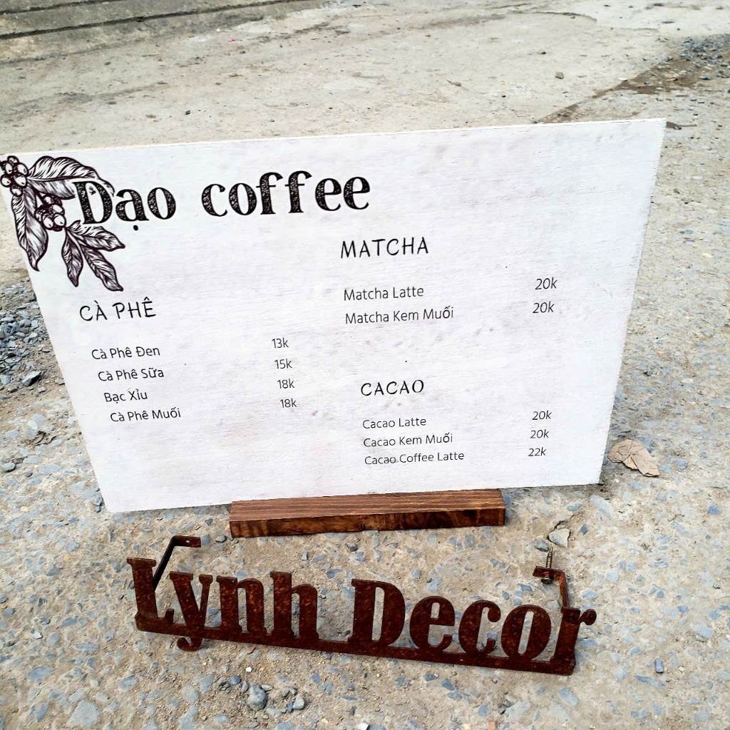 Menu gỗ A3 A4 in UV trực tiếp theo yêu cầu Free Logo - LynhDecor