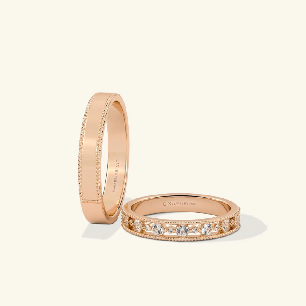 Ảnh Nhẫn cưới hột xoàn đẹp bạc 925 mạ vàng trắng 14k mới full hạt đính Moissanite Gix Jewel 1