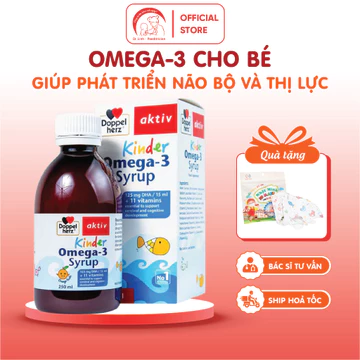 Siro omega 3 cho bé Doppelherz Kinder Omega-3 Syrup hỗ trợ phát triển não bộ và thị lực cho bé