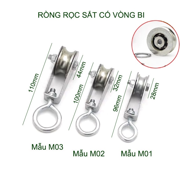 Ròng rọc đơn bằng thép mạ chống gỉ, loại có vòng bi rất bền | Shopee ...