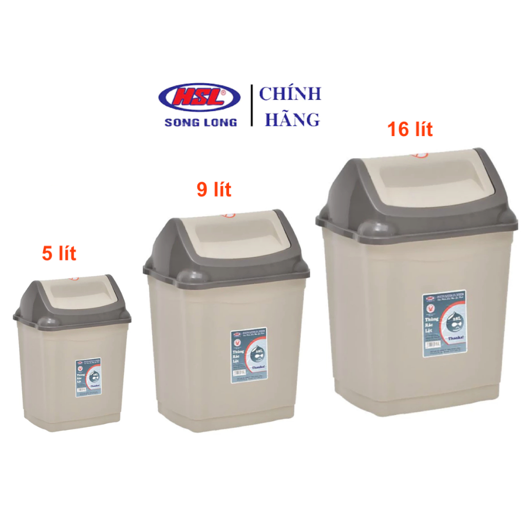 Thùng Rác Nắp Lật SONG LONG Chất Liệu Nhựa Cao Cấp | Shopee Việt Nam