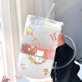 Cốc thuỷ tinh siêu sang dung tích 1000ml hoạ tiết cute