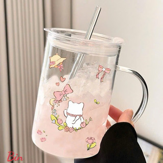 Cốc thuỷ tinh siêu sang dung tích 1000ml hoạ tiết cute