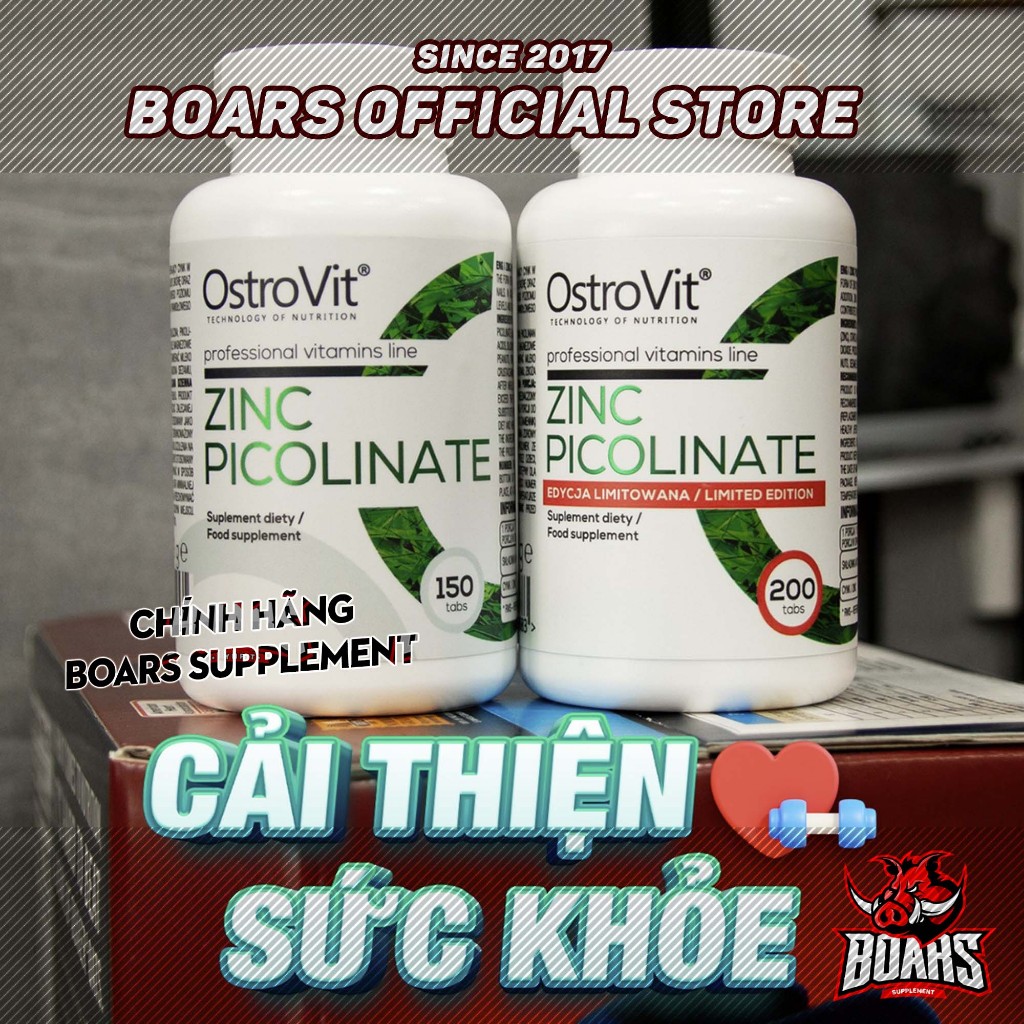OSTROVIT ZINC PICOLINATE VIÊN KẼM TĂNG ĐỀ KHÁNG, ĐIỀU HÒA NỘI TIẾT TỐ, GIẨM VIÊM MỤN, TĂNG TEST