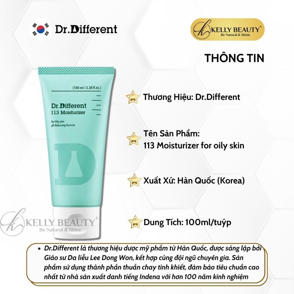 Kem Dưỡng Ẩm Cho Da Dầu Mụn Dr.Different 113 Moisturizer | Kelly Beauty | BigBuy360 - bigbuy360.vn