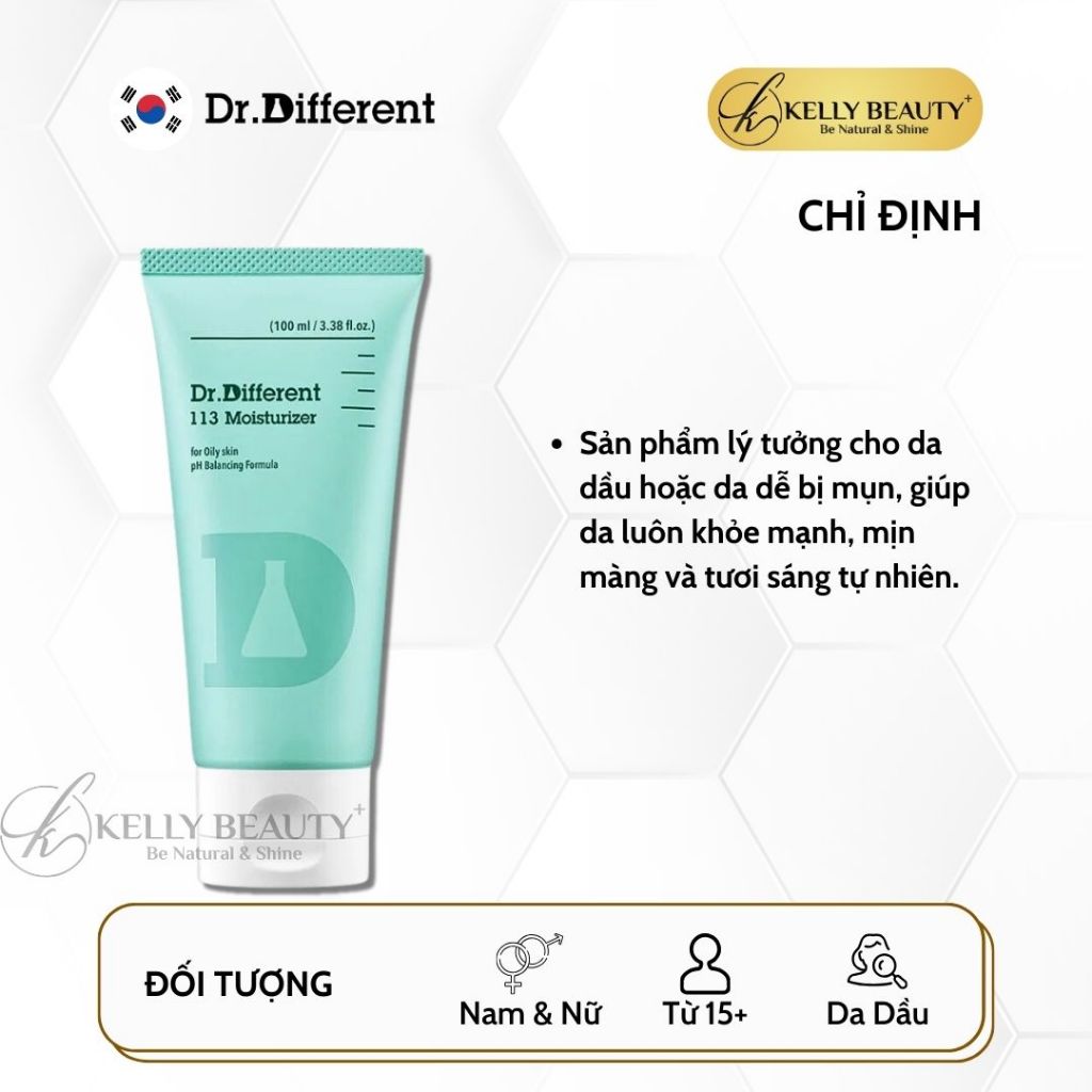 Kem Dưỡng Ẩm Cho Da Dầu Mụn Dr.Different 113 Moisturizer | Kelly Beauty | BigBuy360 - bigbuy360.vn