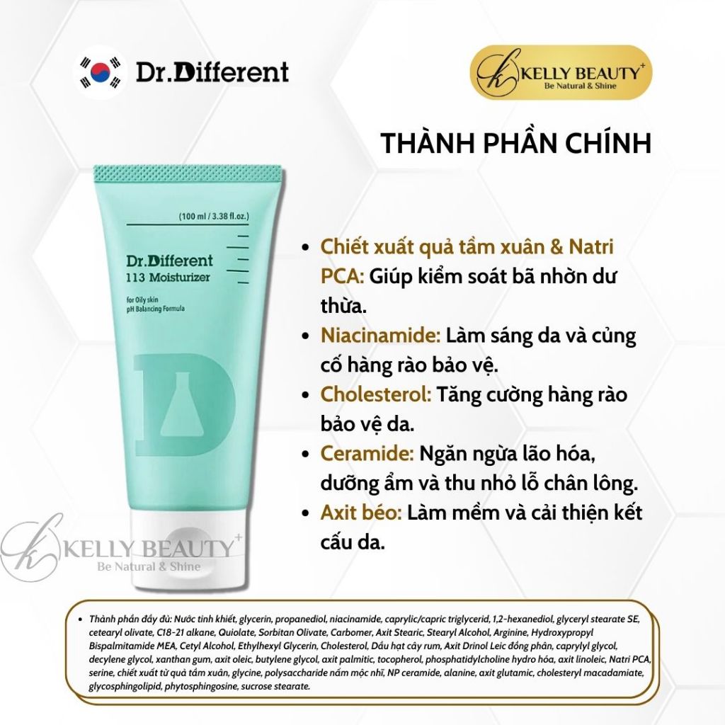 Kem Dưỡng Ẩm Cho Da Dầu Mụn Dr.Different 113 Moisturizer | Kelly Beauty | BigBuy360 - bigbuy360.vn