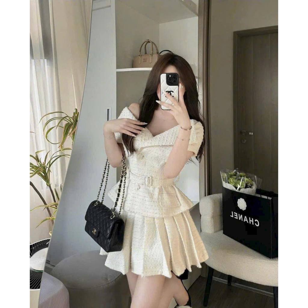 🍊 SET BỐ TIỂU THƯ - SET ÁO BỐ KÈM BELT VÀ CHÂN VÁY 🔥𝐇𝐨𝐚̉ 𝐓𝐨̂́𝐜🔥 𝐌𝐄𝐎𝐈𝐍𝐃𝐀𝐇𝐎𝐔𝐒𝐄