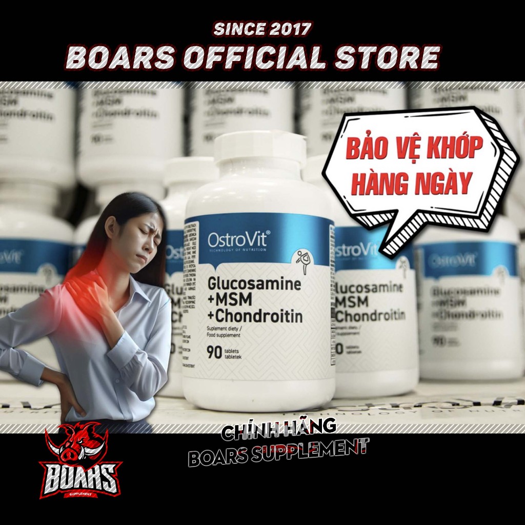 OSTROVIT GLUCOSAMINE MSM CHONDROITIN - TĂNG CƯỜNG SỨC KHOẺ XƯƠNG KHỚP HÀM LƯỢNG CAO 3 IN 1 (90 VIÊN)