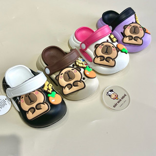 Dép Sục Cho Bé Gắn Sticker Capybara Siêu Đáng Yêu đế tháo rời Chất Liệu Nhựa EVA Êm Mềm Cho Bé Trai Bé Gái ( S17 )