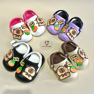 Dép Sục Cho Bé Gắn Sticker Capybara Siêu Đáng Yêu đế tháo rời Chất Liệu Nhựa EVA Êm Mềm Cho Bé Trai Bé Gái ( S17 )