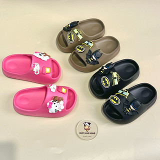 Dép Lê sticker batman chất liệu nhựa eva đúc nguyên khối êm mềm không mùi đế chống trơn trượt cho bé trai bé gái ( B17 )