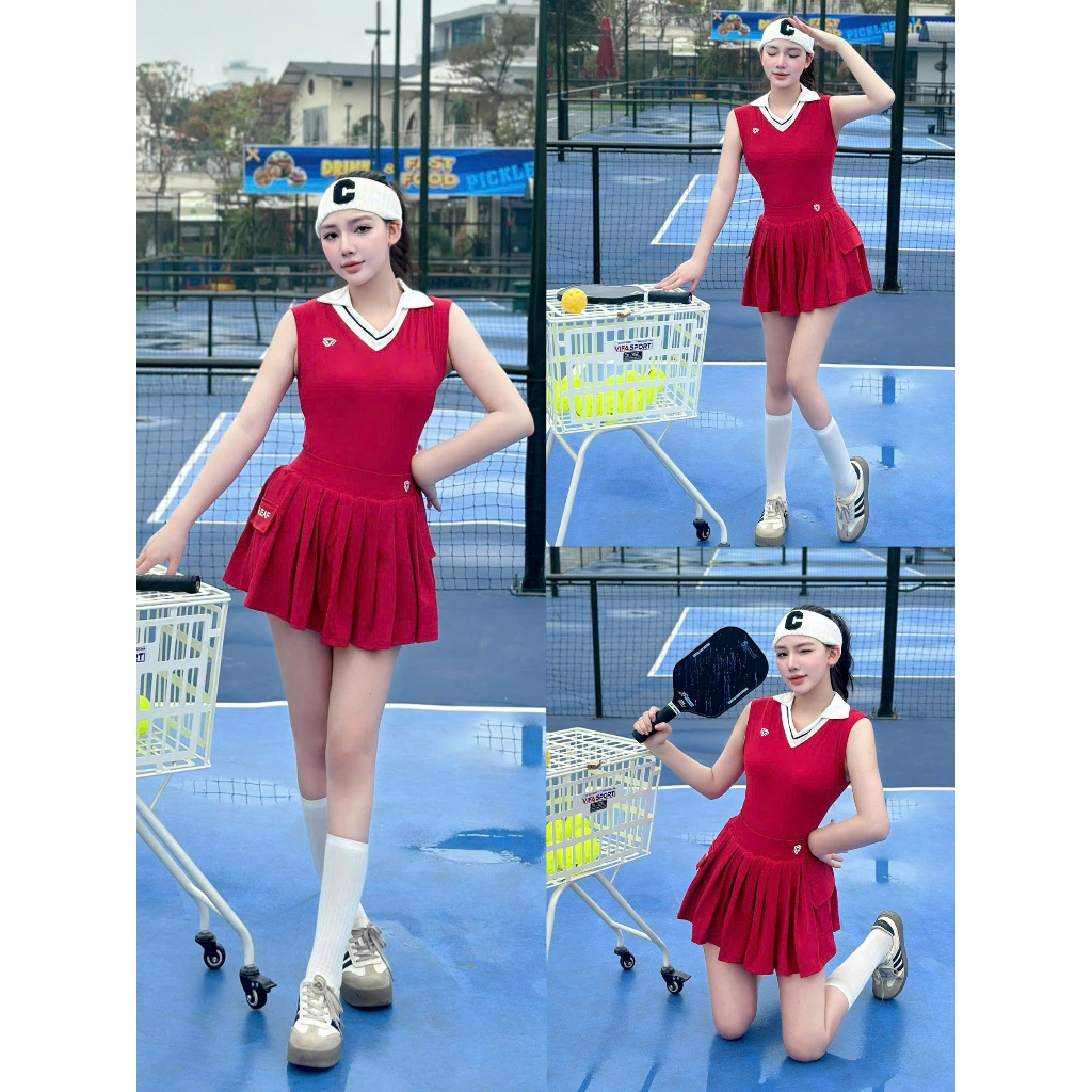 [ PICKLEBALL NEW] SET thể thao nữ QC chơi PICKLEBALL GOLF TENNIS CẦU LÔNG...