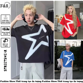 Áo thun tay lỡ unisex form rộng NGÔI SAO SIMPSONN- Áo phông nam nữ F&S cho cặp đôi, nhóm phong cách