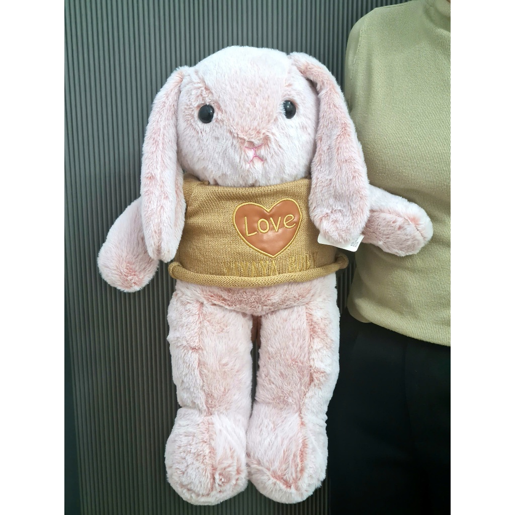 Gấu bông ôm ngủ thỏ tai dài mặc áo len Thỏ bunny tai dài kích thước lớn làm quà tặng hay gấu ôm ngủ