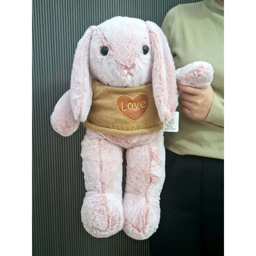 Gấu bông ôm ngủ thỏ tai dài mặc áo len Thỏ bunny tai dài kích thước lớn làm quà tặng hay gấu ôm ngủ