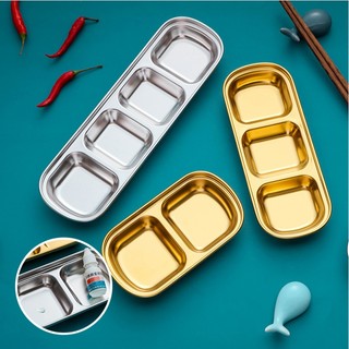 Khay đựng đồ inox304 cao cấp, khay đựng nước chấm, chén đựng gia vị nhiều ngăn