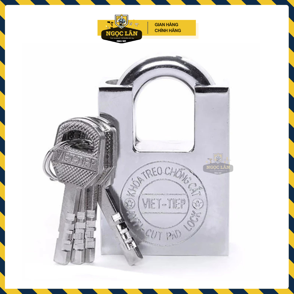 Khóa chống cắt Việt Tiệp 4 chìa khóa, xi trắng hàng chuẩn cầu phi 8mm, 10mm, 12mm an toàn chống trộm