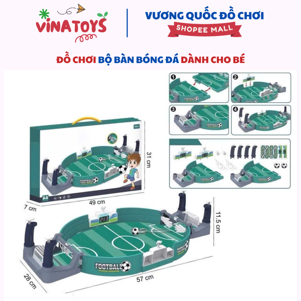 Đồ Chơi Bàn Đá Bóng 2 Lớp Cho Bé VINATOYS, Dành Cho Các Con Vui Chơi Tại Nhà, Giải Trí Năng Động Tư Duy Phát Triển