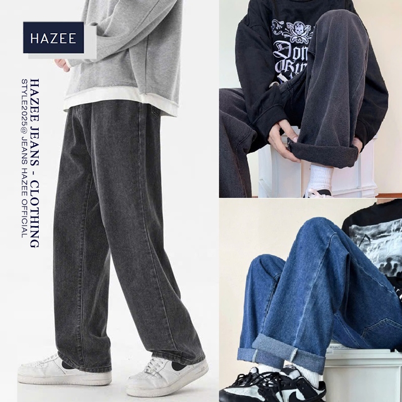 Quần Jean Nam Baggy Cạp Chun HAZEE – Co Giãn, Rộng Thoải Mái, Chất Jeans Mịn Mặc Êm