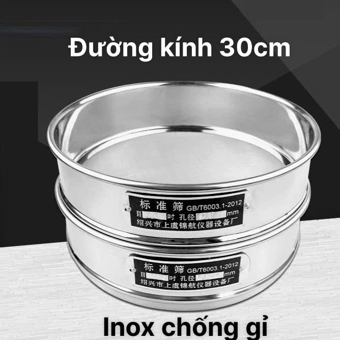 Sàng rây thí nhiệm tiêu chuẩn 30cm Inox không gỉ D300 đủ các cỡ mắt ...