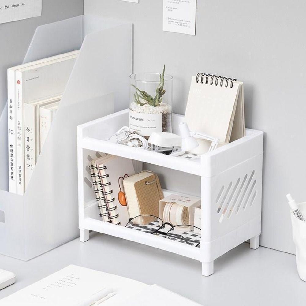 Kệ Nhựa Hai Tầng Sắp Xếp Gọn Gàng Để Bàn 2 Tầng - Kệ Nhựa Mini để bàn, Giá sách và kệ để phụ kiện