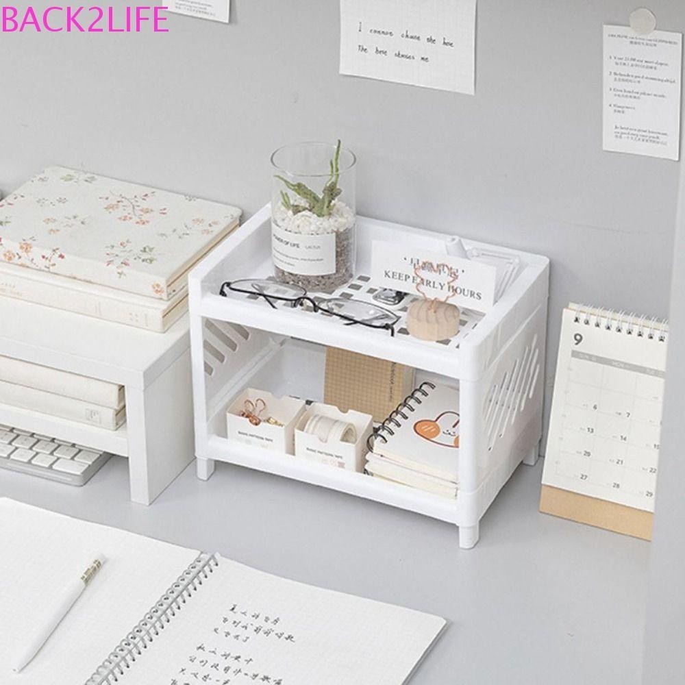 Kệ Nhựa Hai Tầng Sắp Xếp Gọn Gàng Để Bàn 2 Tầng - Kệ Nhựa Mini để bàn, Giá sách và kệ để phụ kiện