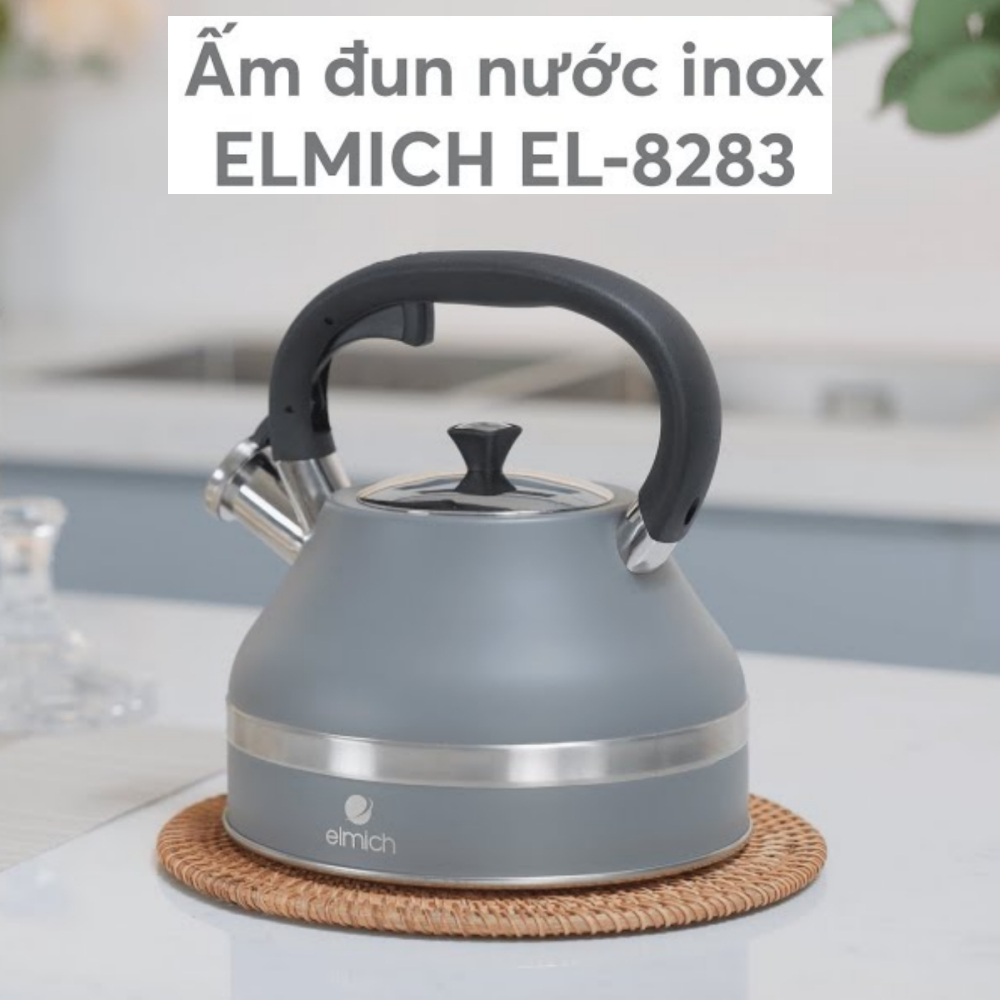 Ấm Đun Nước Bếp Từ Elmich EL-8283 (Ấm Đun INOX 304 Dung Tích 3L - Có Còi Báo Khi Nước Sôi)