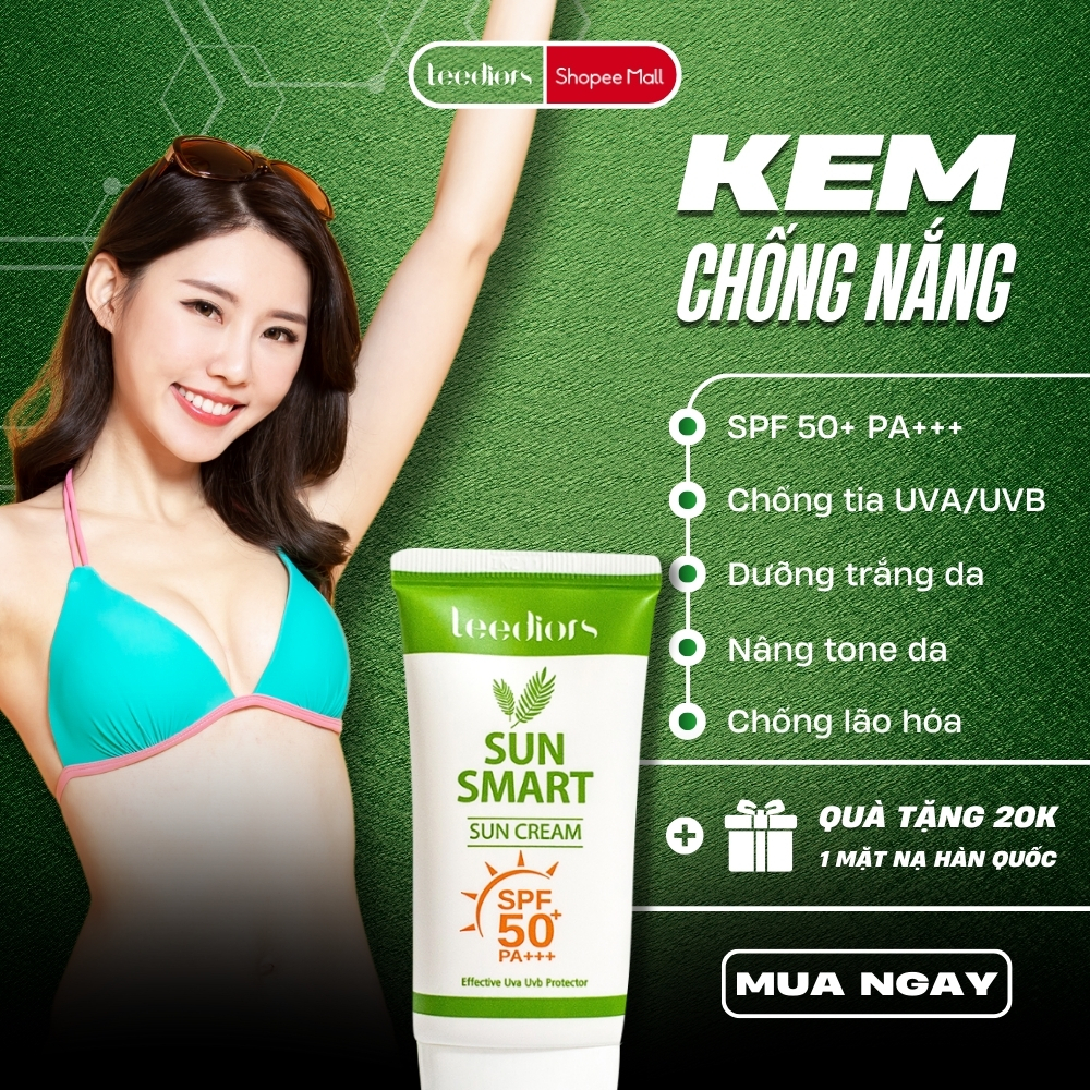 Ảnh Kem chống nắng Hàn Quốc Leediors SPF 50+ 3 in 1 Ngăn Chặn Tia UVA, UVB, Dưỡng Trắng, Kiềm Dầu, Chống Nước 1