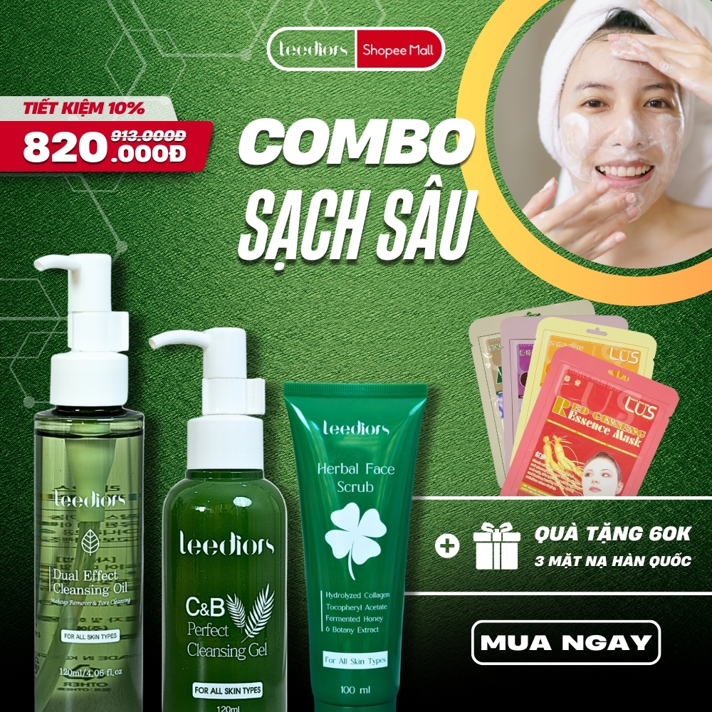Ảnh Combo Sạch sâu: Dầu tẩy trang, Sữa rửa mặt, Tẩy tế bào tặng Mặt nạ Hàn Quốc 1
