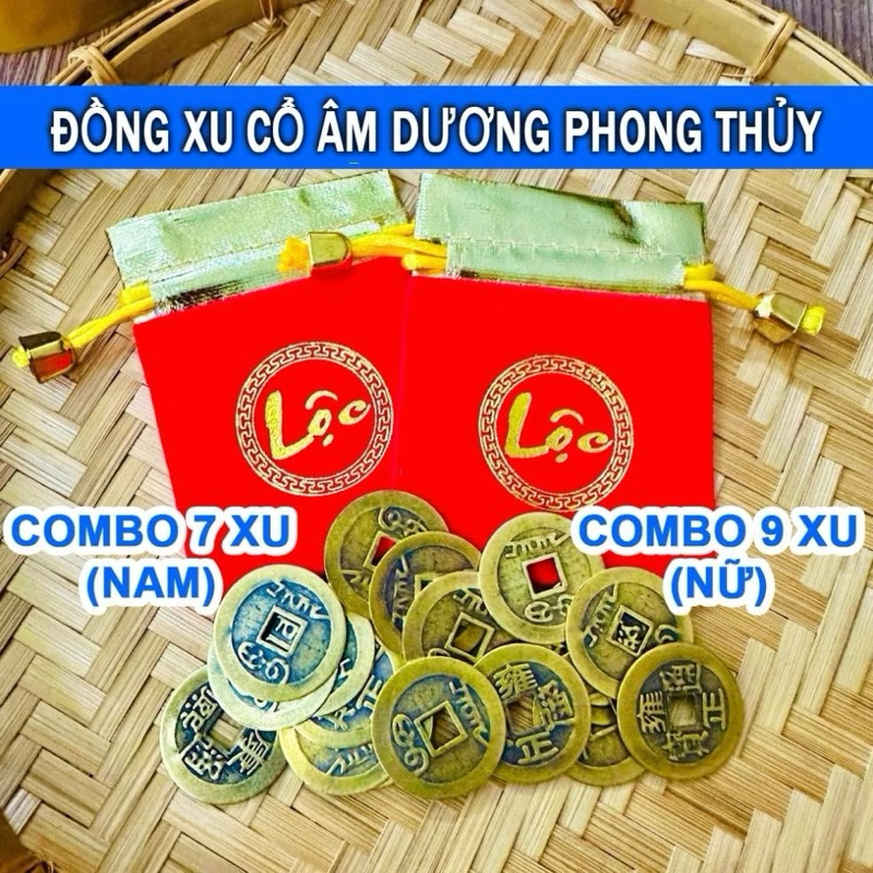 [Tặng Túi Nhung] Đồng Xu Âm Dương Ngũ Đế Phong Thuỷ dùng cho nam nữ