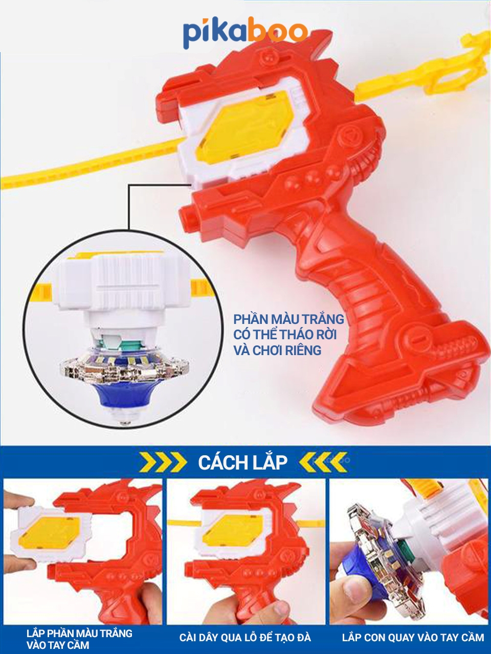 Ảnh Đồ chơi con quay vô cực đại chiến Pikaboo, chất liệu nhựa kết hợp kim loại cao cấp an toàn bền đẹp 4