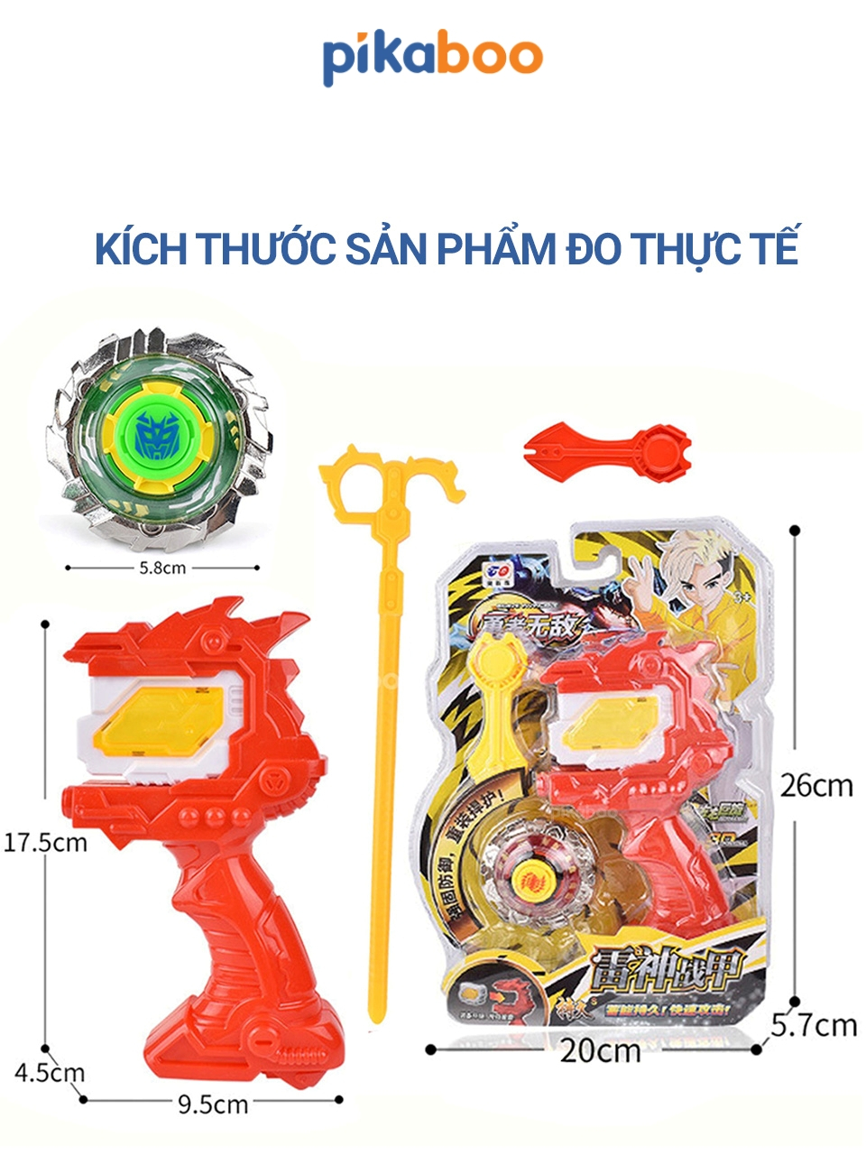 Ảnh Đồ chơi con quay vô cực đại chiến Pikaboo, chất liệu nhựa kết hợp kim loại cao cấp an toàn bền đẹp 3