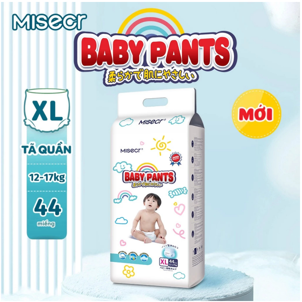 Tã quần Misecr Siêu Khô Thoáng - 100% Thoáng Khí Jumbo M52/L48/XL44/XXL40/XXXL36