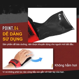 LYSIN - Đai bảo vệ cổ tay dây kéo lưng liftting straps găng tay tập gym deadlift nâng tạ chống trượt thoáng khí