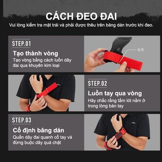 LYSIN - Đai bảo vệ cổ tay dây kéo lưng liftting straps găng tay tập gym deadlift nâng tạ chống trượt thoáng khí