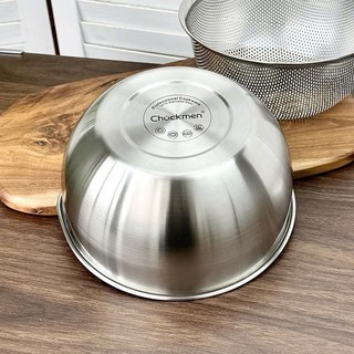 Bộ Rổ Chậu Inox Đun Nấu Được Chính Hãng Chockmen, Bộ Thau Rổ Inox