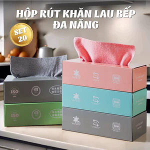 Hộp 20 Khăn Lau TORO Thấm Hút Đa Năng, Khăn Vải Lau Bếp, Lau Bát Đĩa Tái Sử Dụng