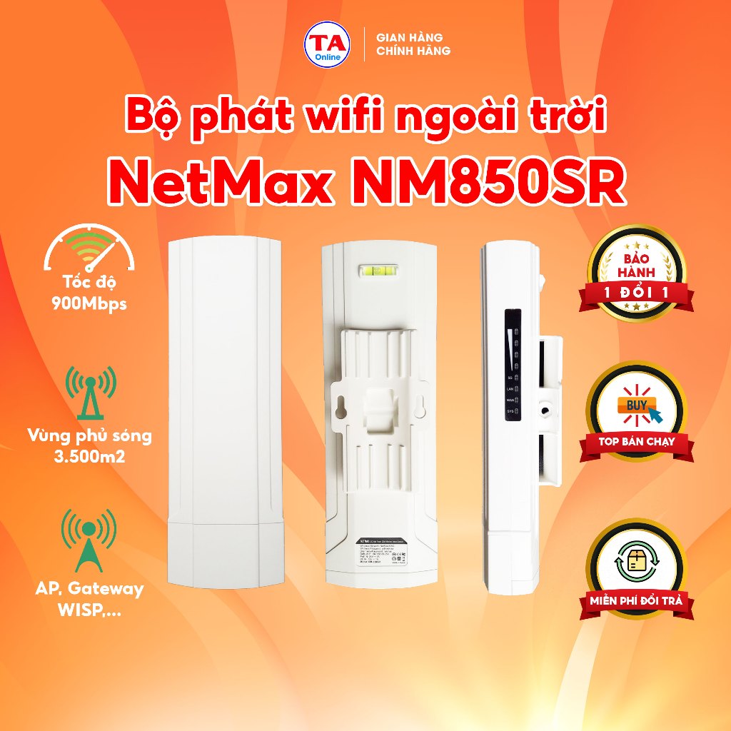 NetMax NM850SR Outdoor Access Point Khoảng cách tới 3.5KM và tốc độ ...