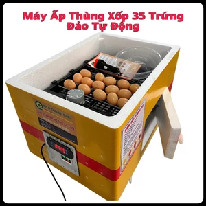 Máy Ấp Trứng Thùng Xốp 35 Trứng Đảo Tự Động Tạo Nhiệt Dây Cacbon Bền Và Tiết Kiệm Điện